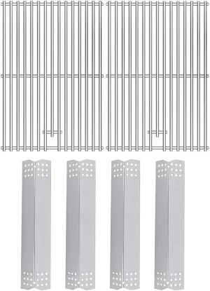 SafBbcue Grill Parts Kit for Home Depot Nexgrill 4 burner 720-0830H 720-0830A 720-0783E 720-0783C Replacement Parts for Expert Grill 720-0789H Stainless Steel Heat Plates & Cooking Grates for Nexgrill