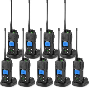 SAMCOM 5W High Power Two Way Radio,Heavy Duty Walkie Talkies for Adults Long Range with Earpieces,Professional UHF 2-Way Radio Rechargeable with 1500mAh Battery and Charger,9 Packs