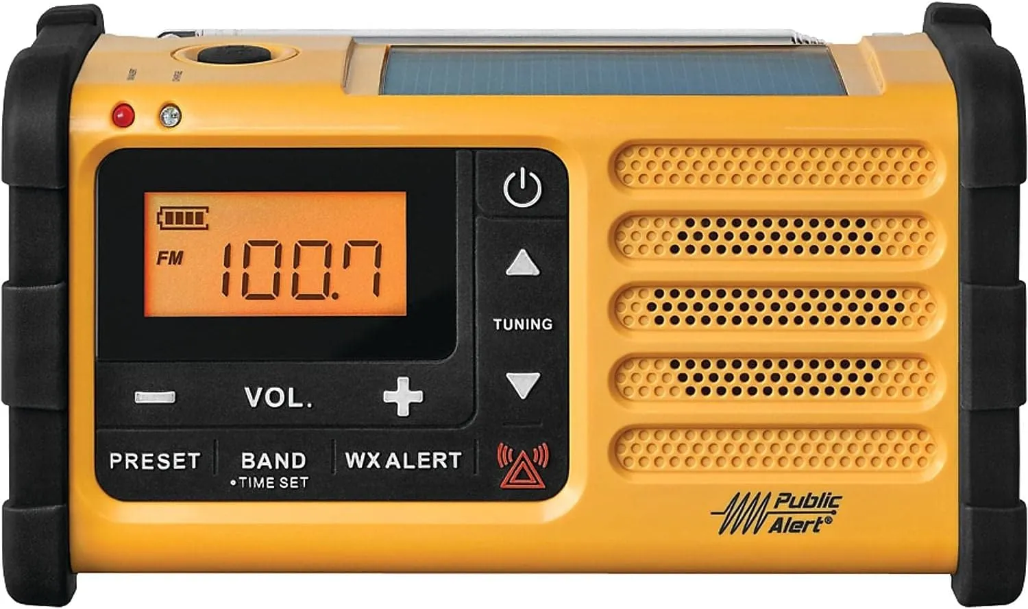 Sangean MMR-88 AM/FM/Weather Alert Emergency Rechargeable Radio. Solar/Hand Crank/USB/Flashlight, Siren, Smartphone Charger Yellow