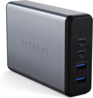 Satechi 108W Pro USB C PD Desktop Charging Station – 2 USBC PD & 2 USB A Ports, Compatible with 2020/2019 MacBook Pro, 2020/2018 MacBook Air, M1 iPad Pro/Air, iPhone 16 Pro Max/16 Pro/16/16 Plus (US)