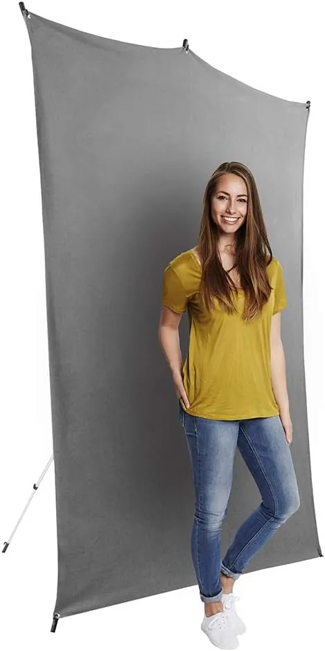 Savage Travel Backdrop Kit, Gray Floor Extended Backdrop, Size 1.52m x 2.13m, Photo Backdrop with Aluminum Stand, Carry Bag with Shoulder Strap