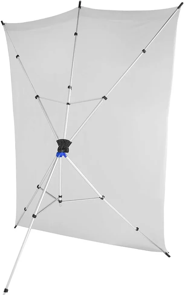 Savage Travel Backdrop Kit, White Floor Extended Backdrop, Size 1.52m x 3.66m, Photo Backdrop with Aluminum Stand, Carry Bag with Shoulder Strap