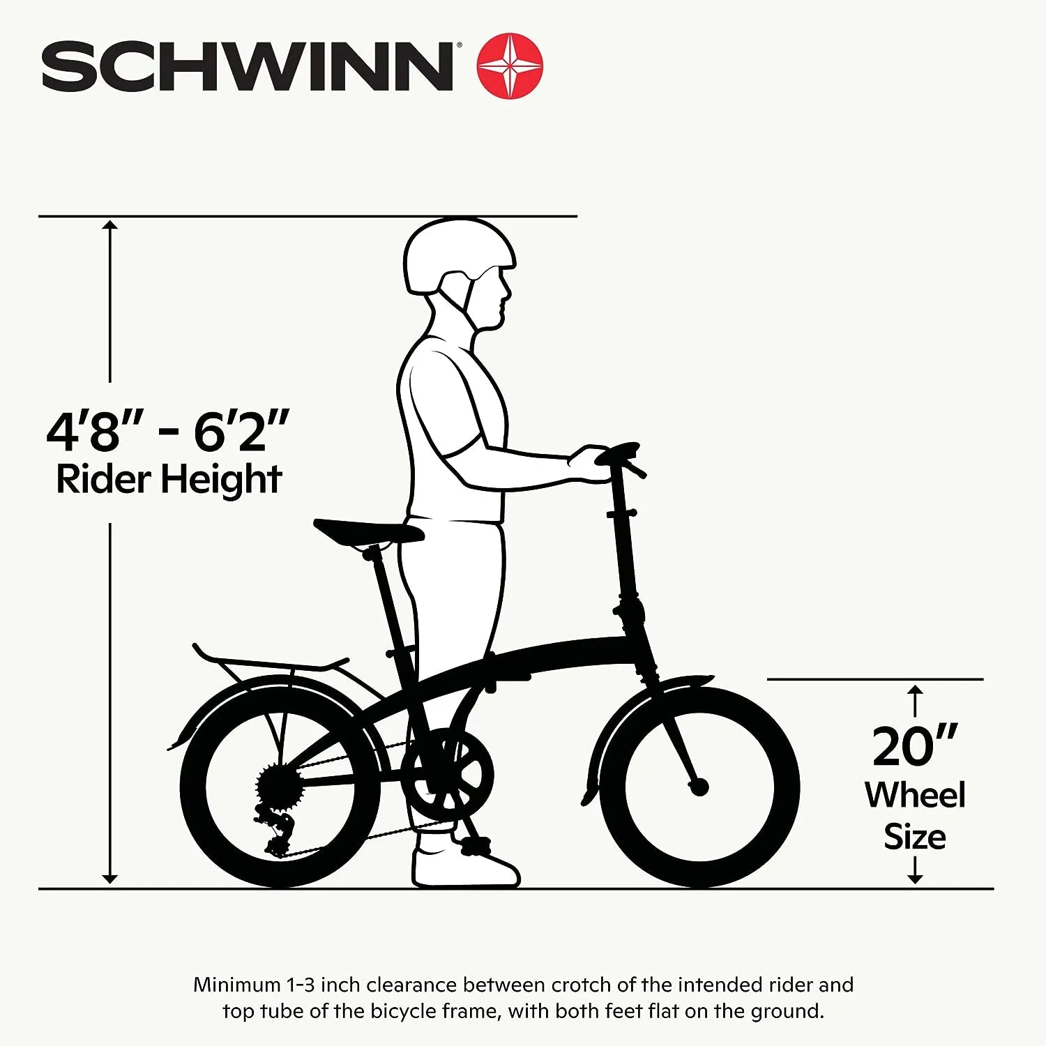 Schwinn Loop Adult Folding Bike, Men and Women, 20-inch Wheels, 7-Speed Drivetrain, Rear Cargo Rack, Carrying Bag Included for Storage