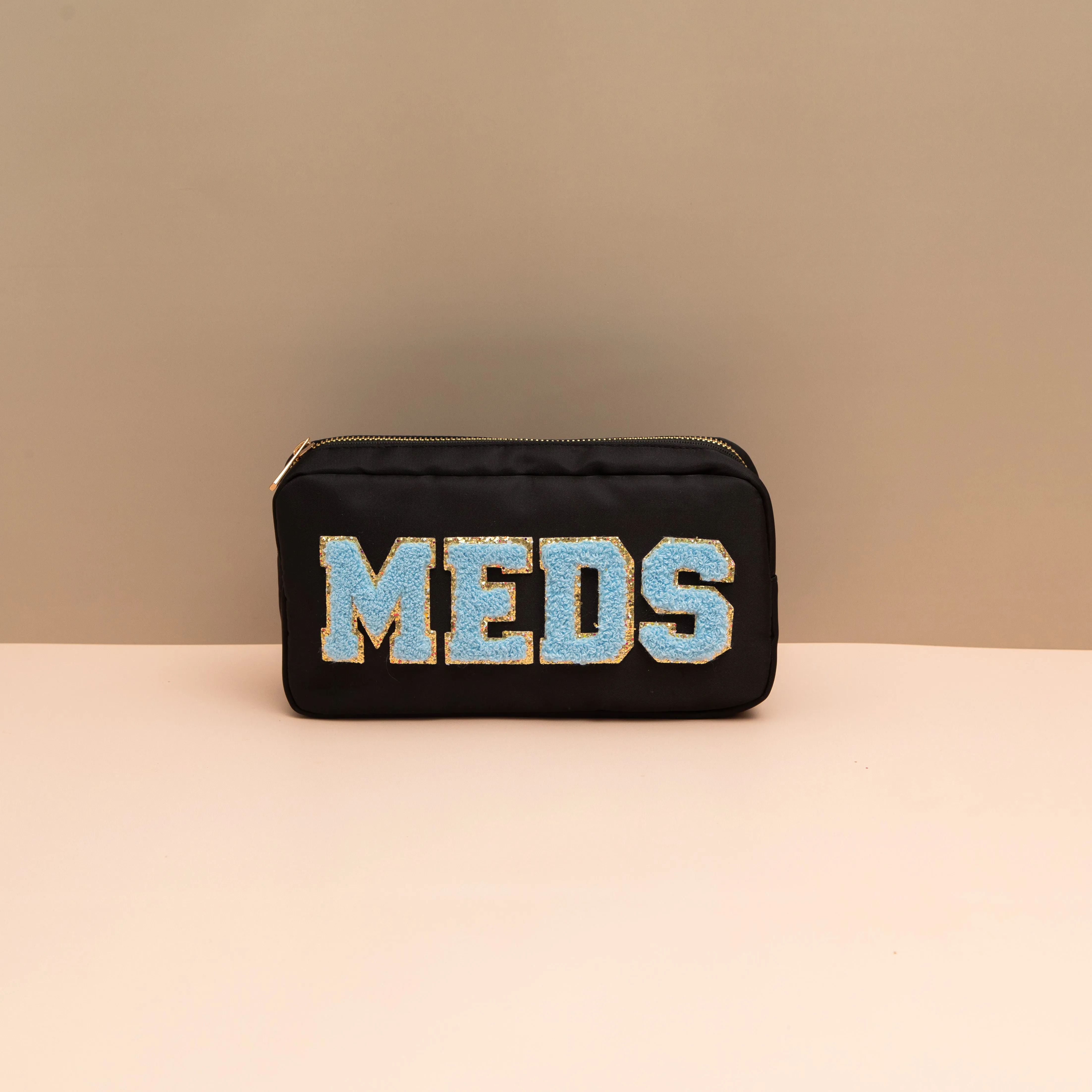 Small Travel Pouch MEDS Black/ Blue
