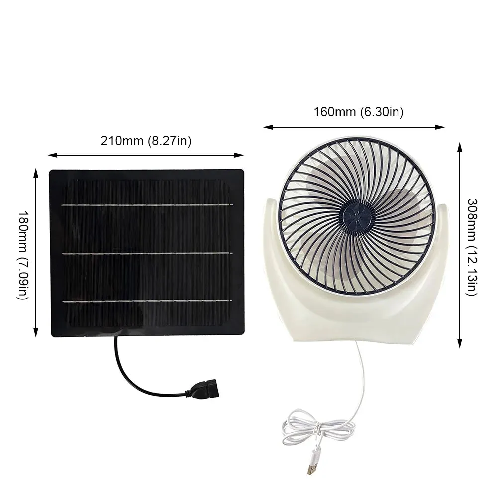 Solar Powered Camping Fan with USB - Portable Solar Fan for Outdoor Camping, Hiking, Fishing, Travel