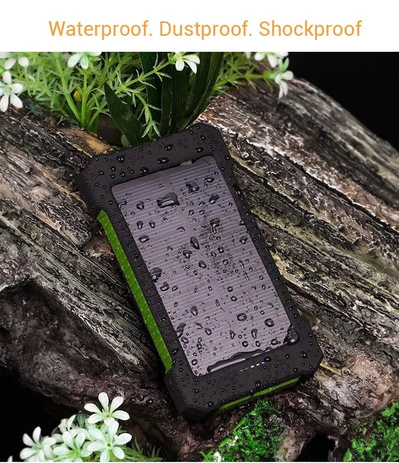 Solar Waterproof Power Bank 30000mAh