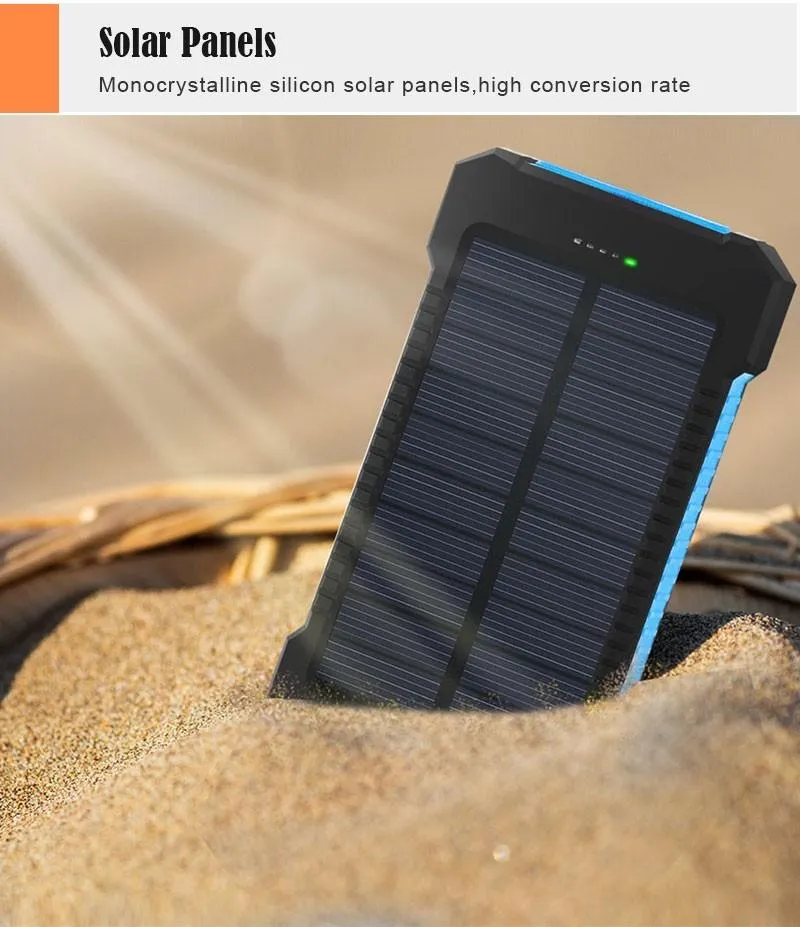 Solar Waterproof Power Bank 30000mAh