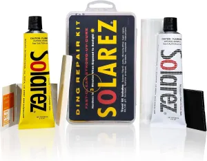 Solarez UV Cure Surfboard Ding Repair Econo Travel Kit - Polyester Resin and Polyester Microlite Filler   Sanding pad   Spreader Card - Repair on The Go! ~Made in The USA