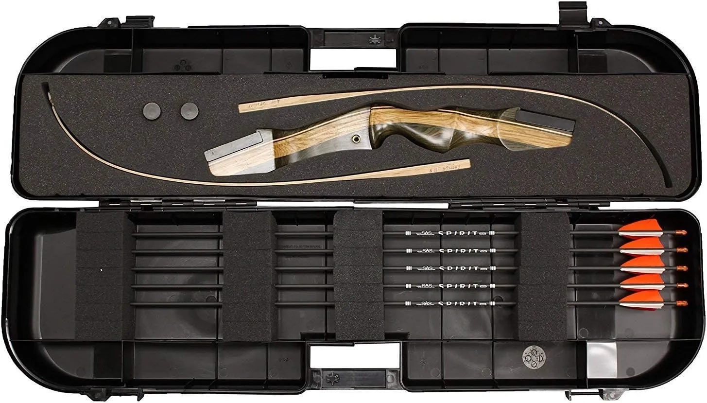 Southland Archery Supply SAS Sage Take Down Recurve Bow Combo Travel Package Kit with Flight Approved Hard Case, Armguard, Stringer, Arrow Rest and Paper Target