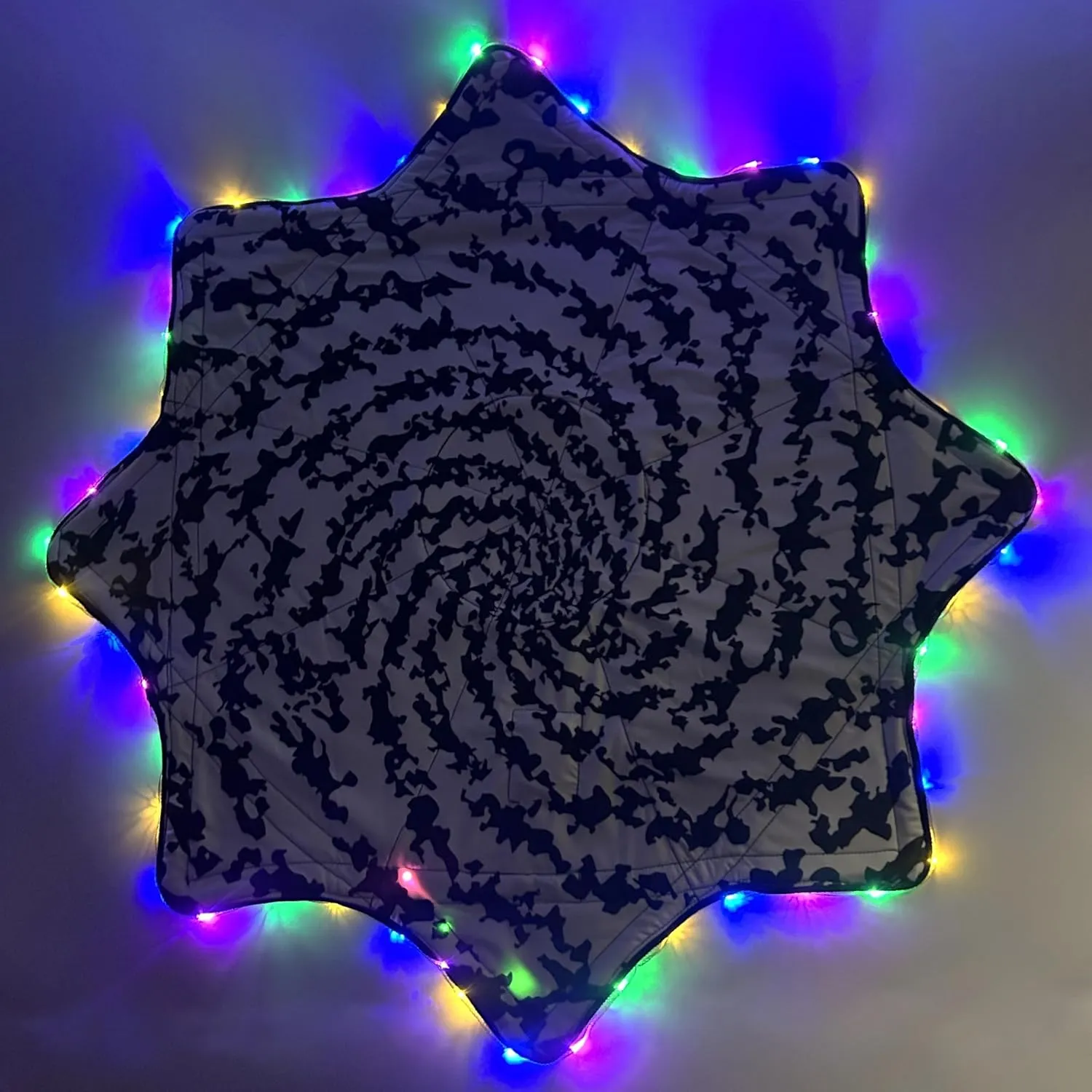Spark Flow Star - 28" Diameter - Rechargeable Multi-Colored LED Lights - 3 Modes Glowstar (Cookie Spin with Power Ring)