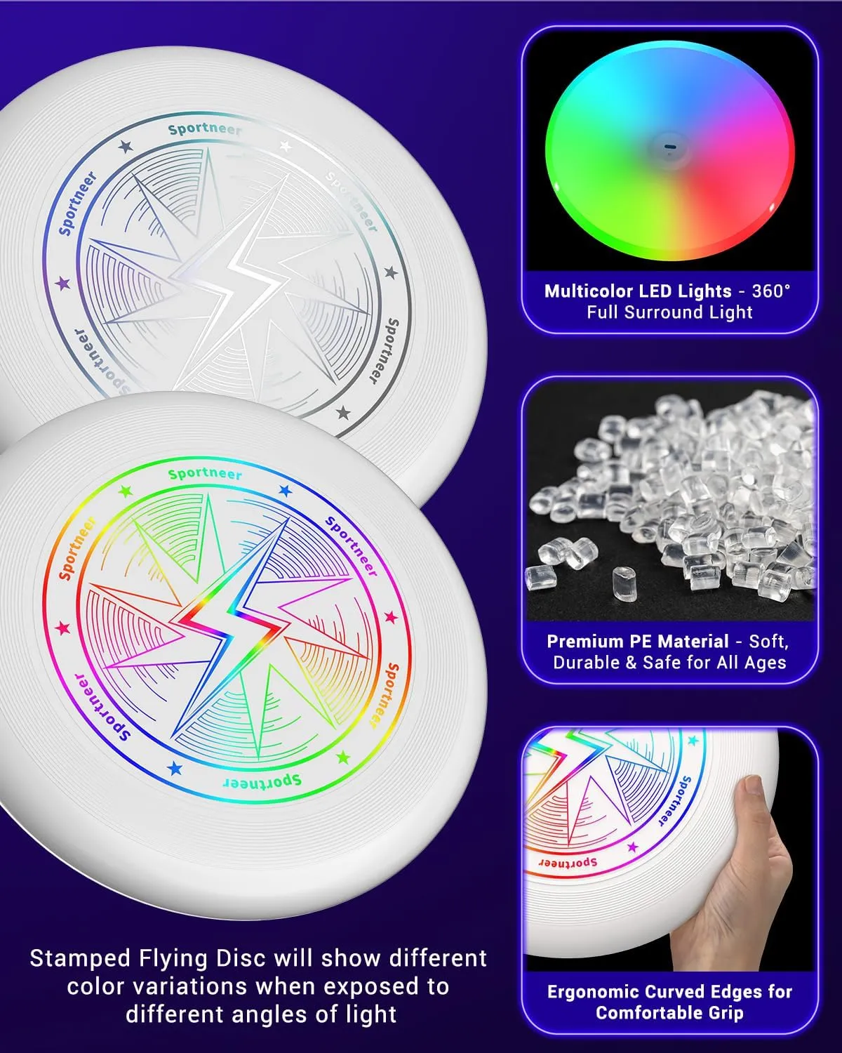 Sportneer Disc Golf Set - Disc Golf Starter Set 6 Pack with Putter, Mid-Range, Driver, Mini Disc Marker Include Portable Bag for Beginner Backyard Outdoor Game
