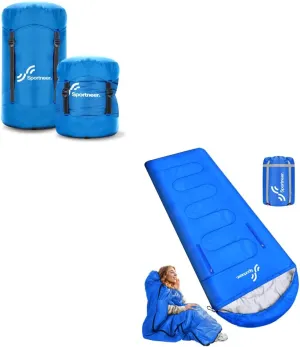Sportneer Wearable Sleeping Bag for Adults & Kids with Arm Zipper Holes Sleeping Bag Compression Sack Waterproof Portable Sleeping Bag for Camping, Hiking, Backpacking, Outdoor Travel