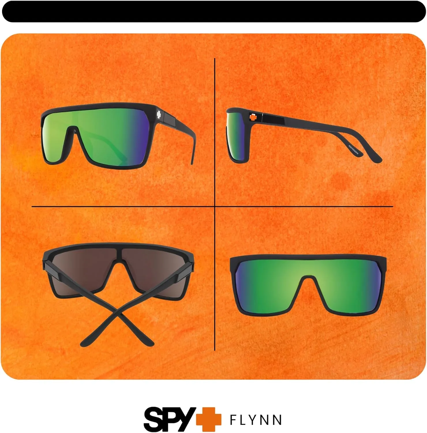SPY FLYNN Square Sunglasses for Men   BUNDLE with Designer iWear Eyewear Kit