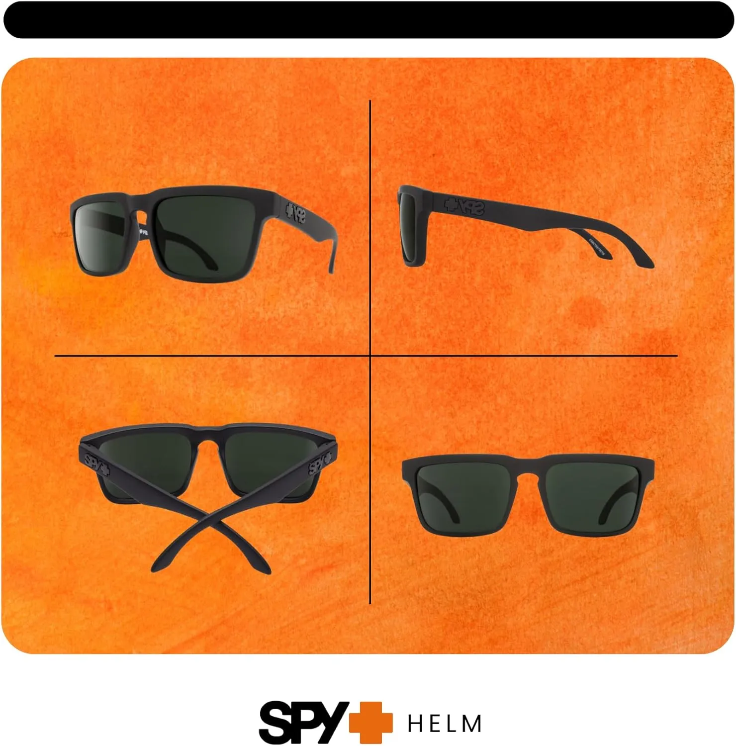 SPY Helm Square Sunglasses for Men for Women   BUNDLE With Designer iWear Eyewear Kit