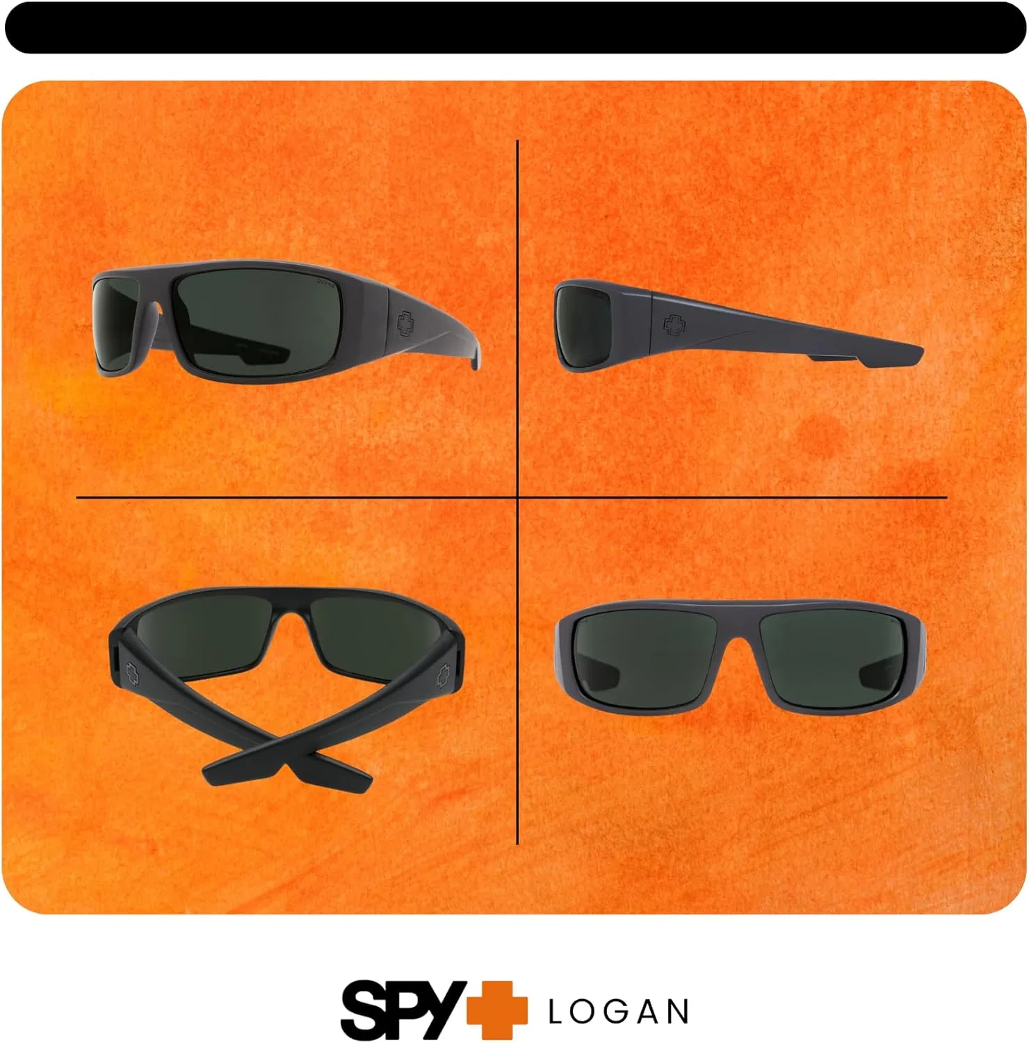 SPY Logan Rectangular Sunglasses for Men   BUNDLE with Designer iWear Eyewear Kit