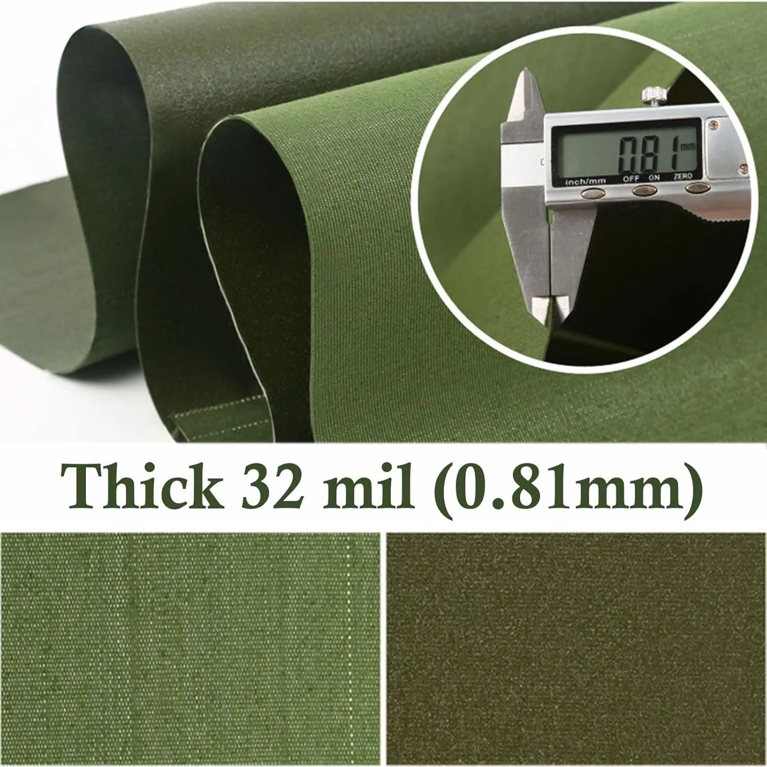 SRHIMEOS 6' x 10' Heavy Duty Green Canvas Tarp, Waterproof Camping Tarps Cover with Rustproof Grommets, 30 Mil Thickness Tarpaulin for Outdoor Pool, UV Blocking and Tear Resistant