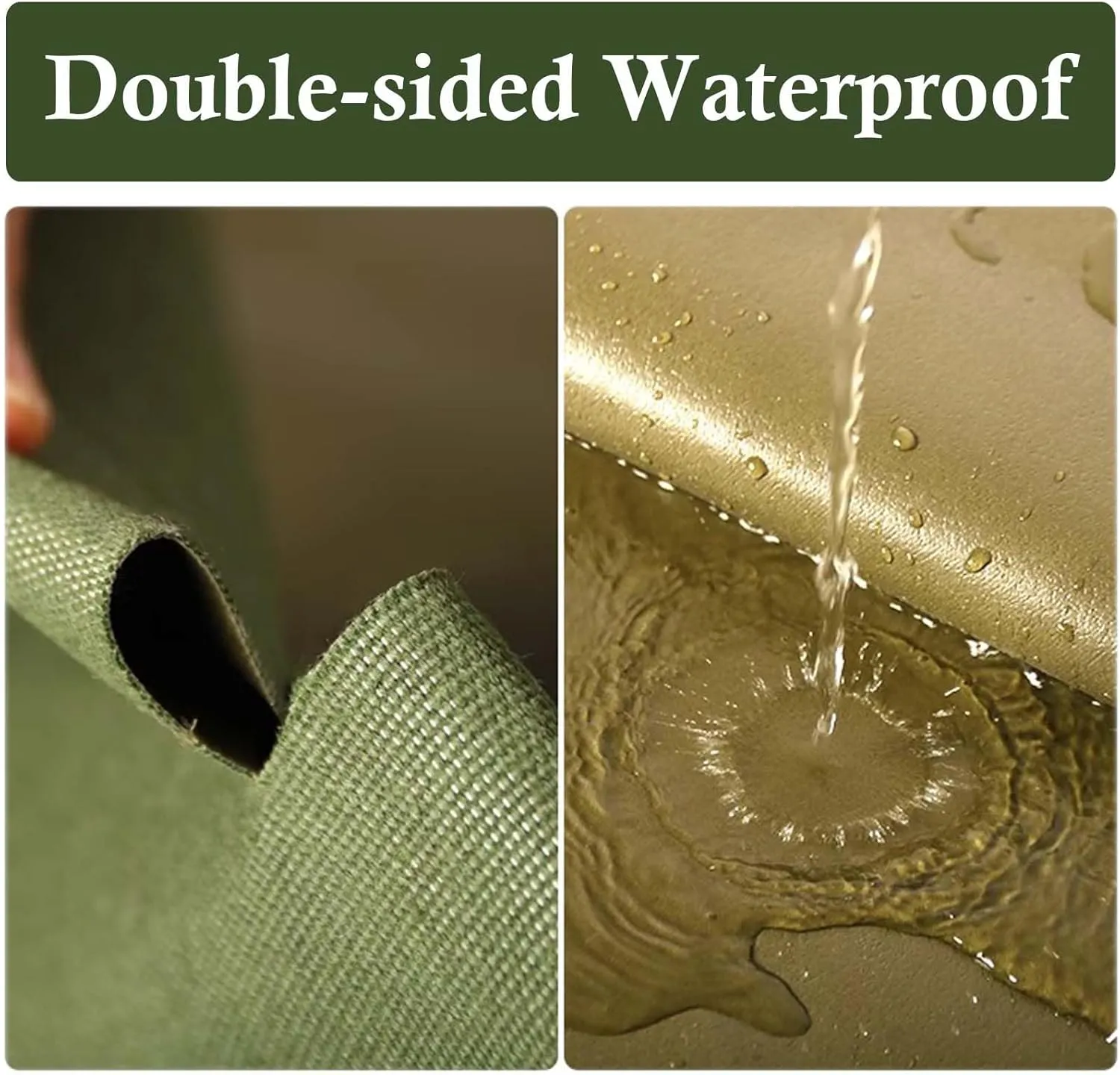 SRHIMEOS 6' x 10' Heavy Duty Green Canvas Tarp, Waterproof Camping Tarps Cover with Rustproof Grommets, 30 Mil Thickness Tarpaulin for Outdoor Pool, UV Blocking and Tear Resistant