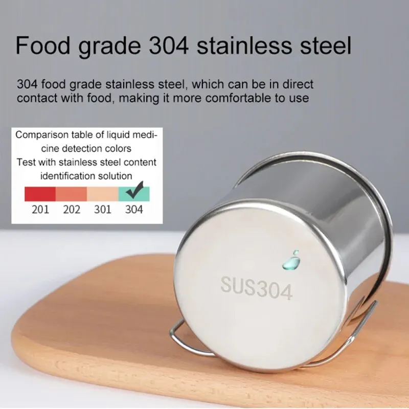 Stailess Steel Camping Mug Titanium Cup Tourist Tableware Picnic Utensils Outdoor Travel Cooking Set Cookware Hiking Portable