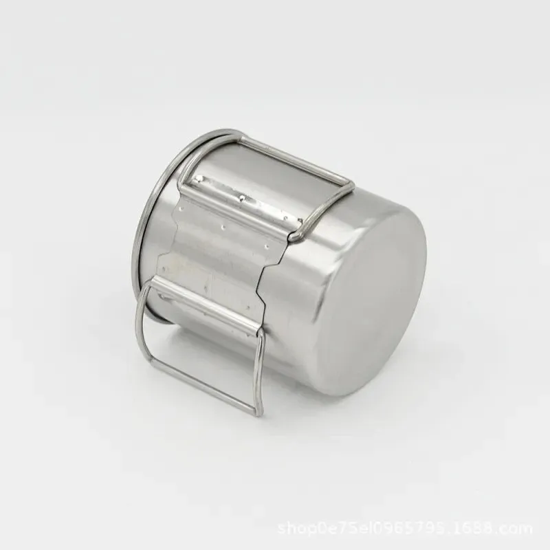 Stailess Steel Camping Mug Titanium Cup Tourist Tableware Picnic Utensils Outdoor Travel Cooking Set Cookware Hiking Portable