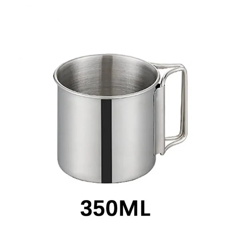 Stailess Steel Camping Mug Titanium Cup Tourist Tableware Picnic Utensils Outdoor Travel Cooking Set Cookware Hiking Portable