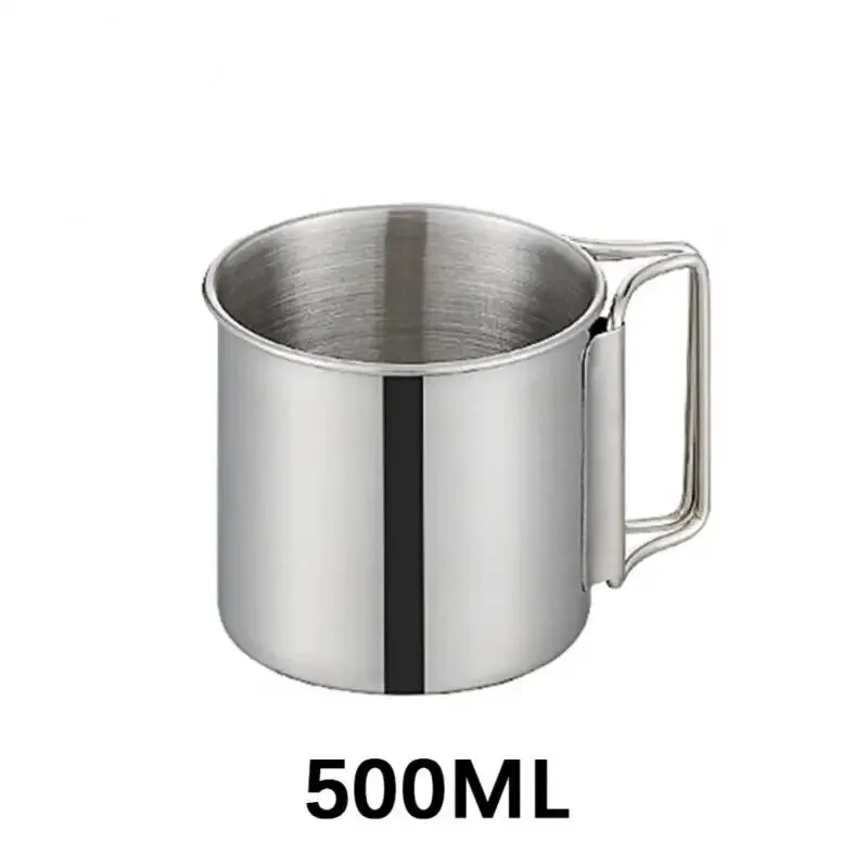 Stailess Steel Camping Mug Titanium Cup Tourist Tableware Picnic Utensils Outdoor Travel Cooking Set Cookware Hiking Portable