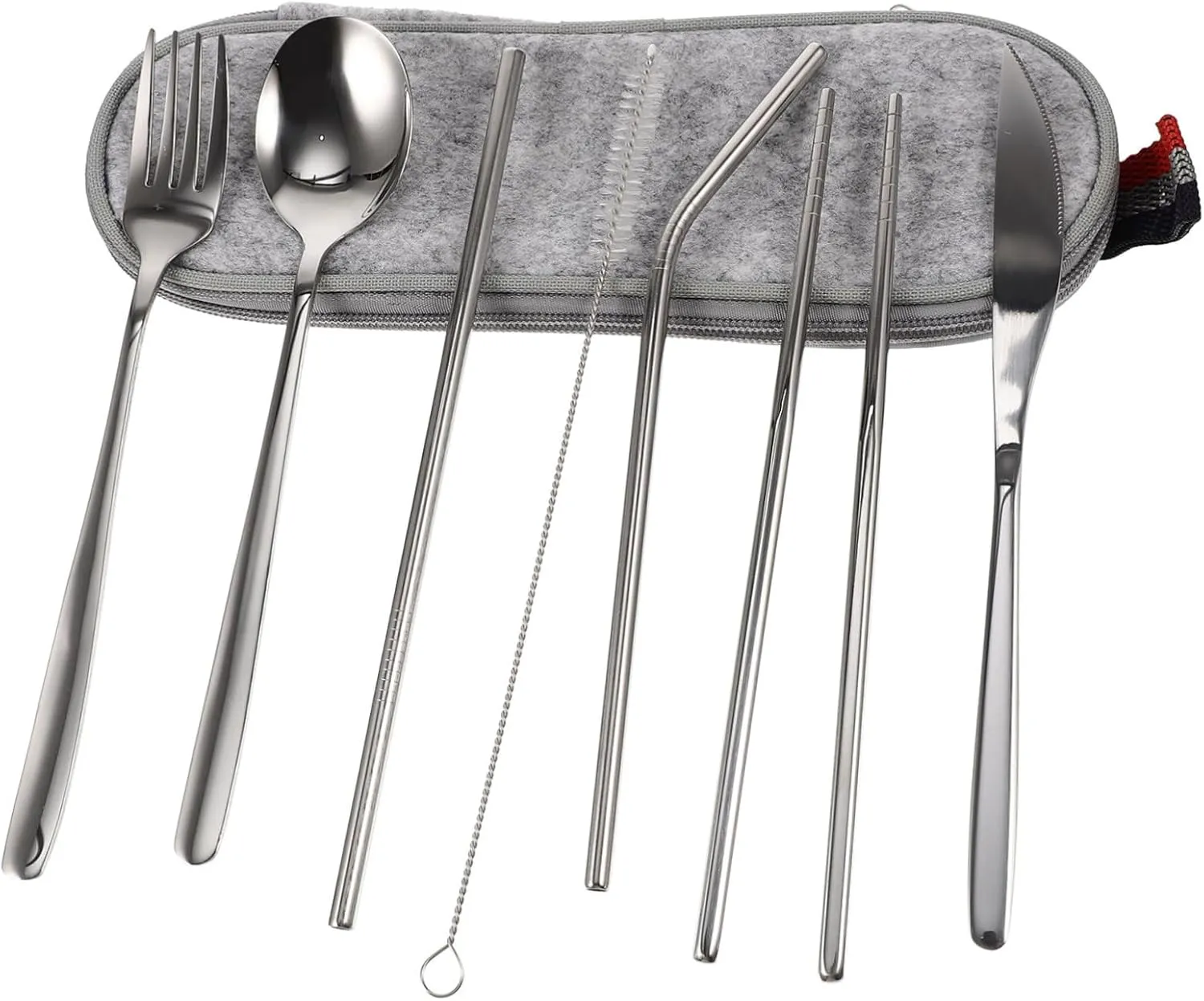Stainless Steel Cutlery Set 5pc Portable Tableware Fork Spoon Knife for Camping Outdoor Use