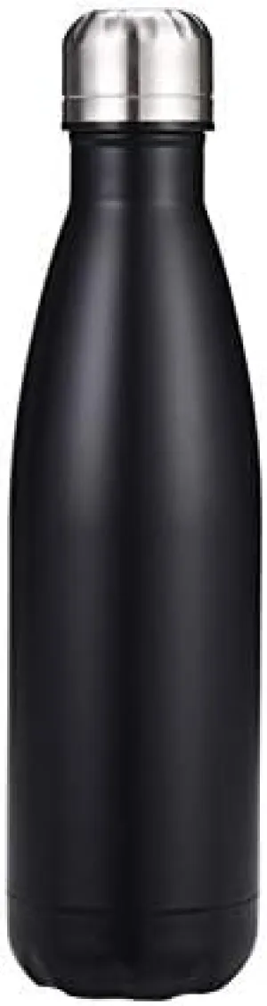 Stainless Steel Kettle 500ML, Double-layer Large-capacity Sports Water Cup Suitable For Outdoor Cycling And Home Use(Black)