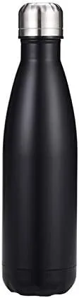 Stainless Steel Kettle 500ML, Double-layer Large-capacity Sports Water Cup Suitable For Outdoor Cycling And Home Use(Black)