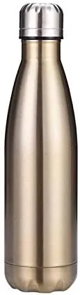 Stainless Steel Kettle 500ML, Double-layer Large-capacity Sports Water Cup Suitable For Outdoor Cycling And Home Use(Gold)