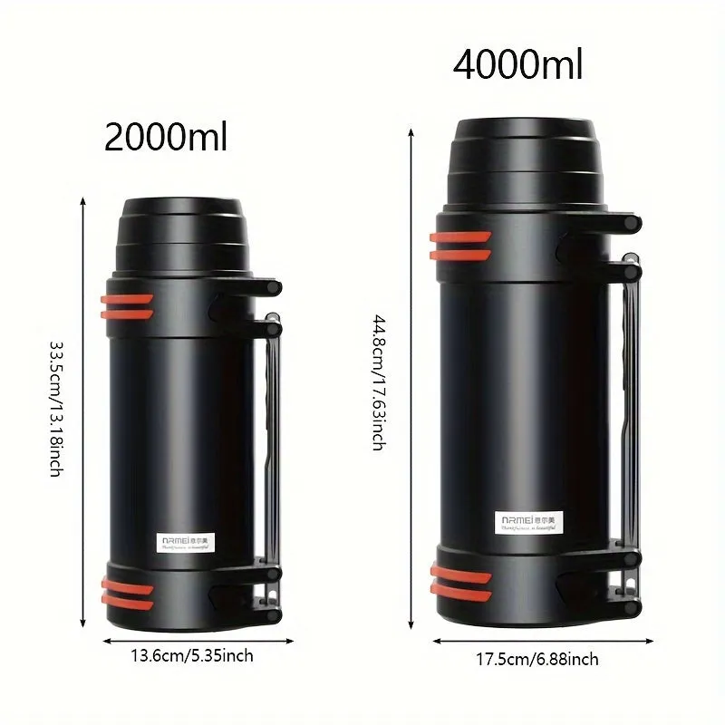 Stainless Steel Large Capacity Insulated Kettle For Outdoor Camping, Suitable For Both Men And Women, Ideal For Car Travel, Portable For Hot Water