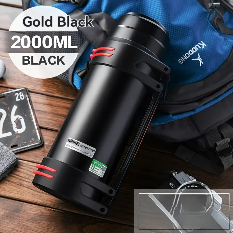 Stainless Steel Large Capacity Insulated Kettle For Outdoor Camping, Suitable For Both Men And Women, Ideal For Car Travel, Portable For Hot Water