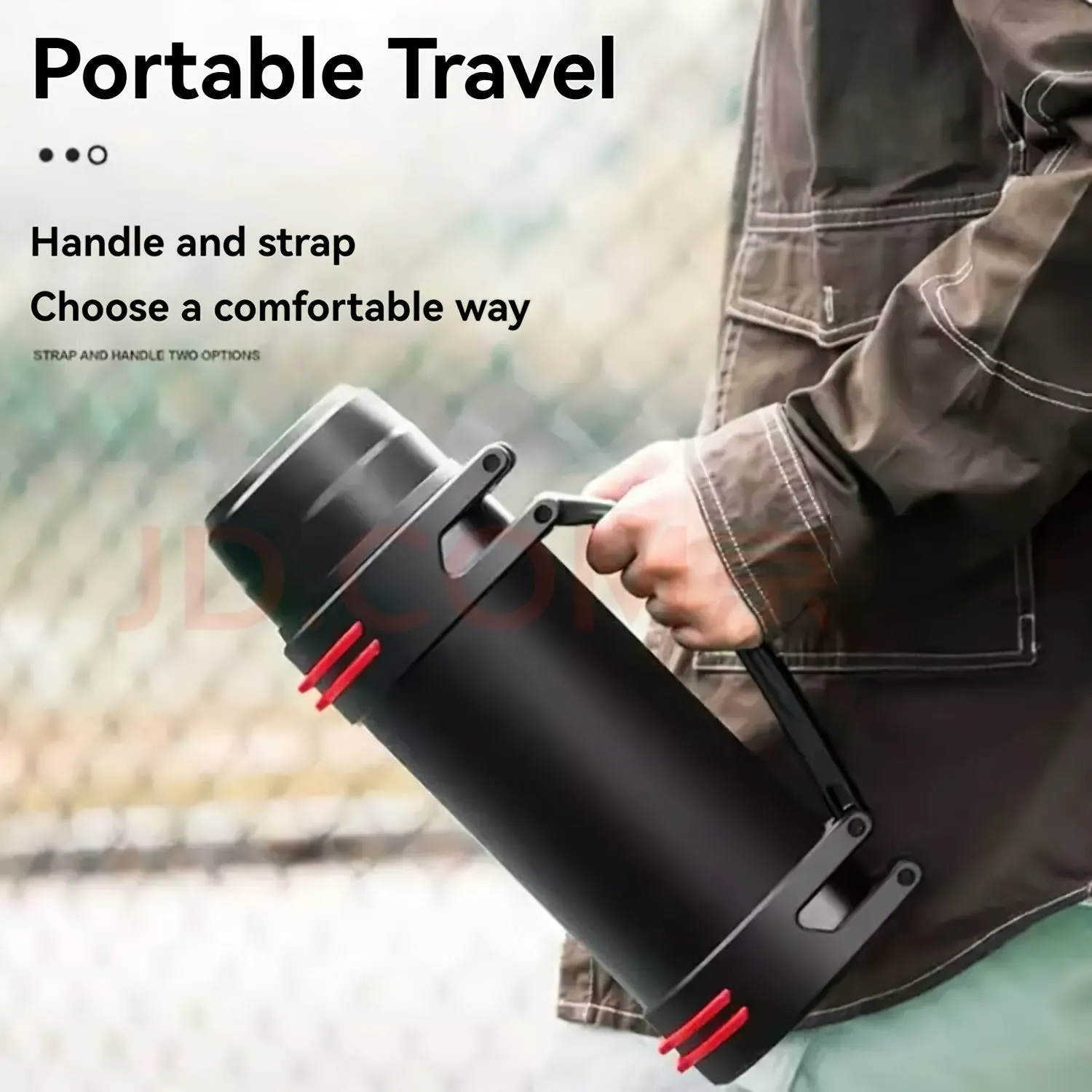 Stainless Steel Large Capacity Insulated Kettle For Outdoor Camping, Suitable For Both Men And Women, Ideal For Car Travel, Portable For Hot Water