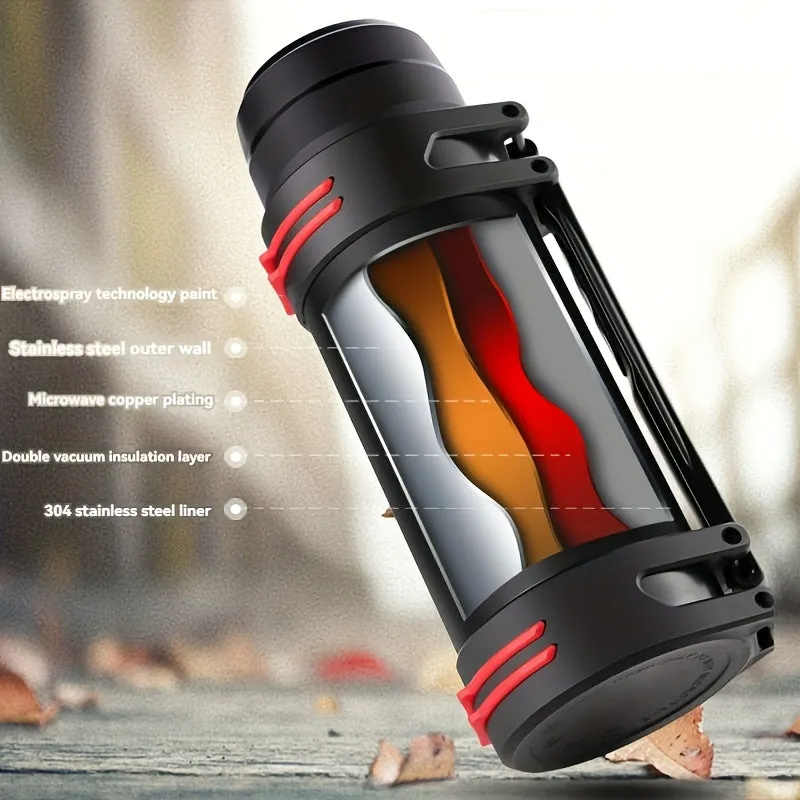 Stainless Steel Large Capacity Insulated Kettle For Outdoor Camping, Suitable For Both Men And Women, Ideal For Car Travel, Portable For Hot Water