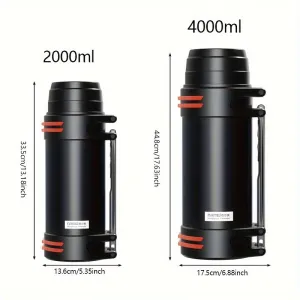 Stainless Steel Large Capacity Insulated Kettle For Outdoor Camping, Suitable For Both Men And Women, Ideal For Car Travel, Portable For Hot Water