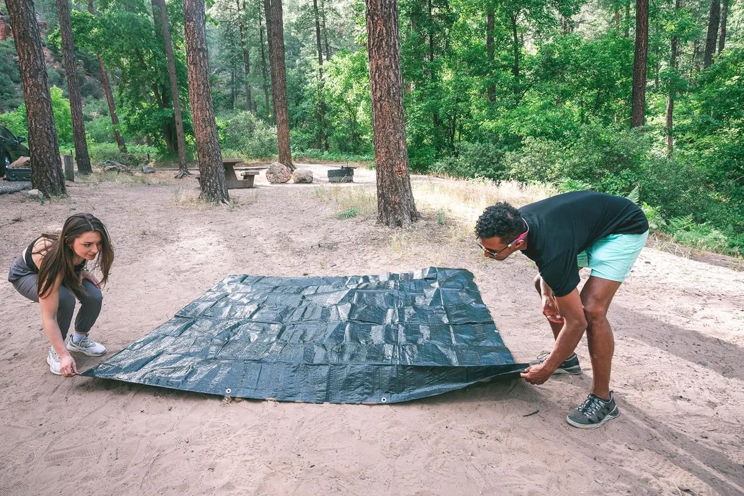 Stansport Medium-Duty Rip-Stop Tarp 10' x 12' - Dark Green (T-1012)