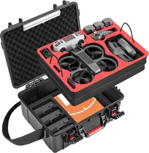 STARTRC PHOTO Dual Layer Hard Case for DJI Avata 2 Accessories, Waterproof Carrying Hard Case for DJI Avata 2 Fly More Combo，Fits Goggles 3/RC Motion 3/FPV Remote Controller 3,Battery Charging Hub