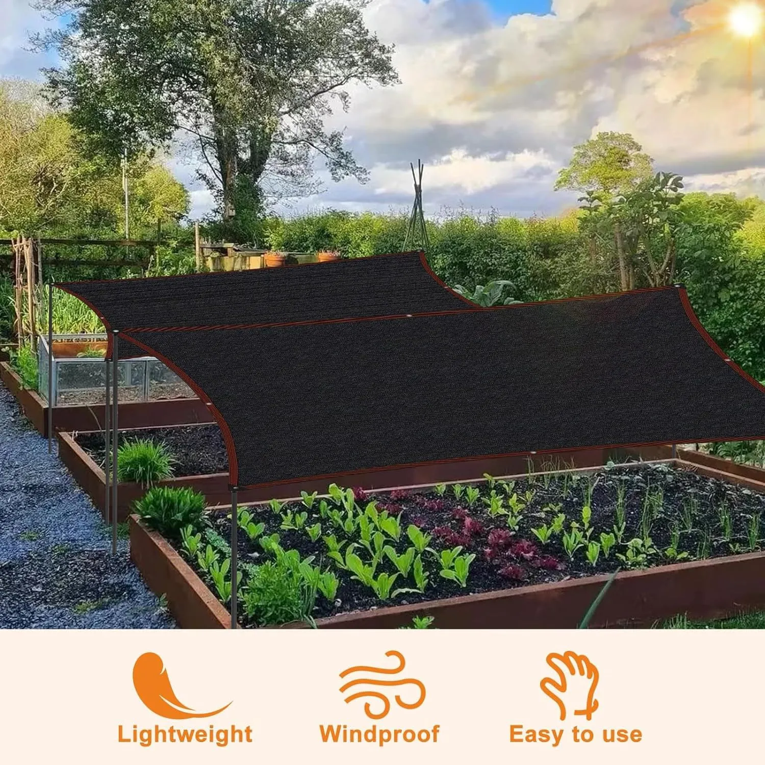 Storystore 40% Shade Cloth with Grommets, 10Ft x 16.4Ft Garden Mesh Shade Tarp Sun Shade Net for Greenhouse, Cover, Patio, Plant, Flower, Chicken, Coop