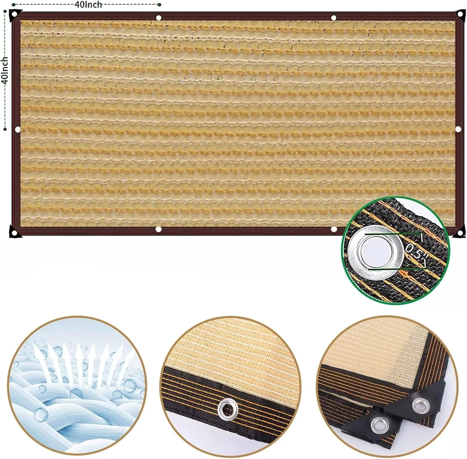 Sun Shade Cloth - Garden Shade Mesh Netting Cover with Grommets for Outdoor Pergola Patio Deck Plants Greenhouse Chicken Coop Swimming Pool（3x10FT