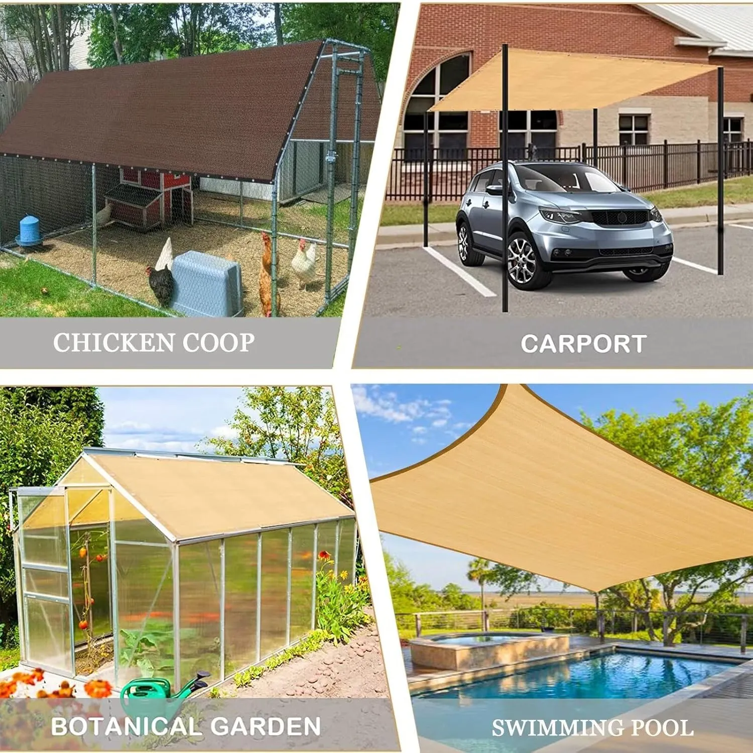 Sun Shade Cloth - Garden Shade Mesh Netting Cover with Grommets for Outdoor Pergola Patio Deck Plants Greenhouse Chicken Coop Swimming Pool（3x10FT