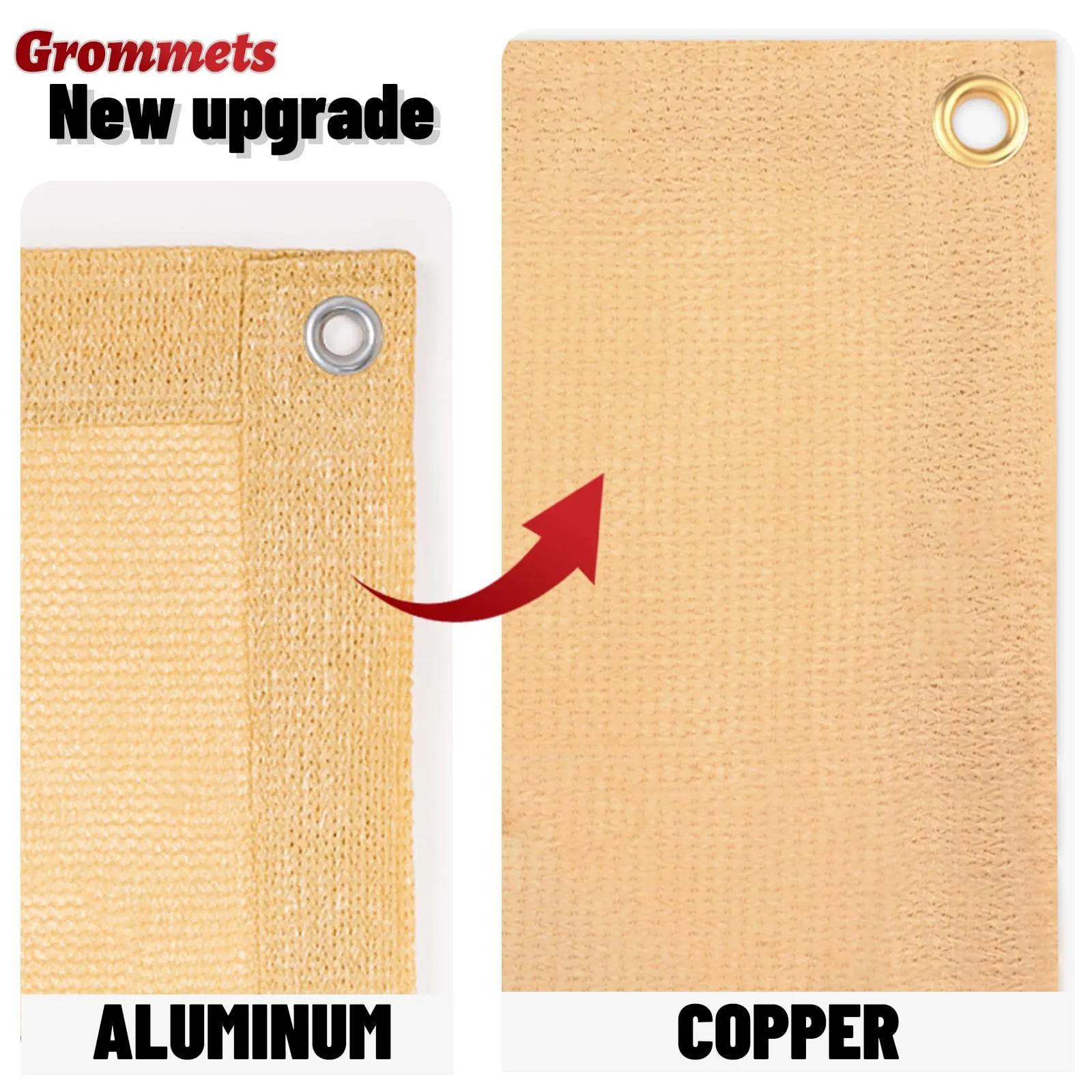 SUNNY GUARD Shade Cloth Custom Size 12x15 FT Sun Shade Screen Fabric Shade Cover Tarp with Grommets for Pergola Backyard Garden, Sand(We Customized)