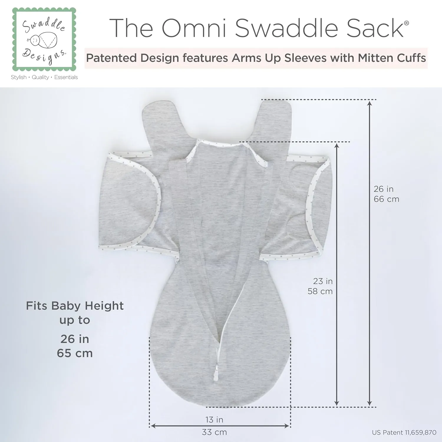 SwaddleDesigns 6-Way Omni Swaddle Sack® Arms Up Swaddle for Newborn, More Options to Calm Startle Reflex, Improves Sleep, Easy Transition Baby Sleep Sack, Sm, 0-3 Month, Watercolor Mountains & Trees