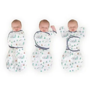 SwaddleDesigns 6-Way Omni Swaddle Sack® Arms Up Swaddle for Newborn, More Options to Calm Startle Reflex, Improves Sleep, Easy Transition Baby Sleep Sack, Sm, 0-3 Month, Watercolor Mountains & Trees