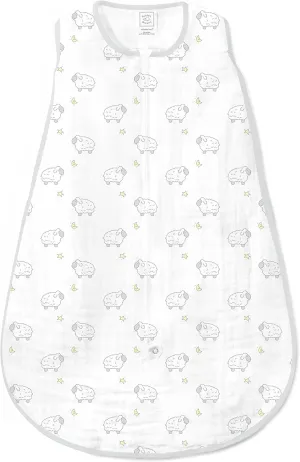 SwaddleDesigns Muslin zzZipMe Sleeping Sack, for Baby Boy and Girl, Wearable Blanket with 2-Way Zipper
