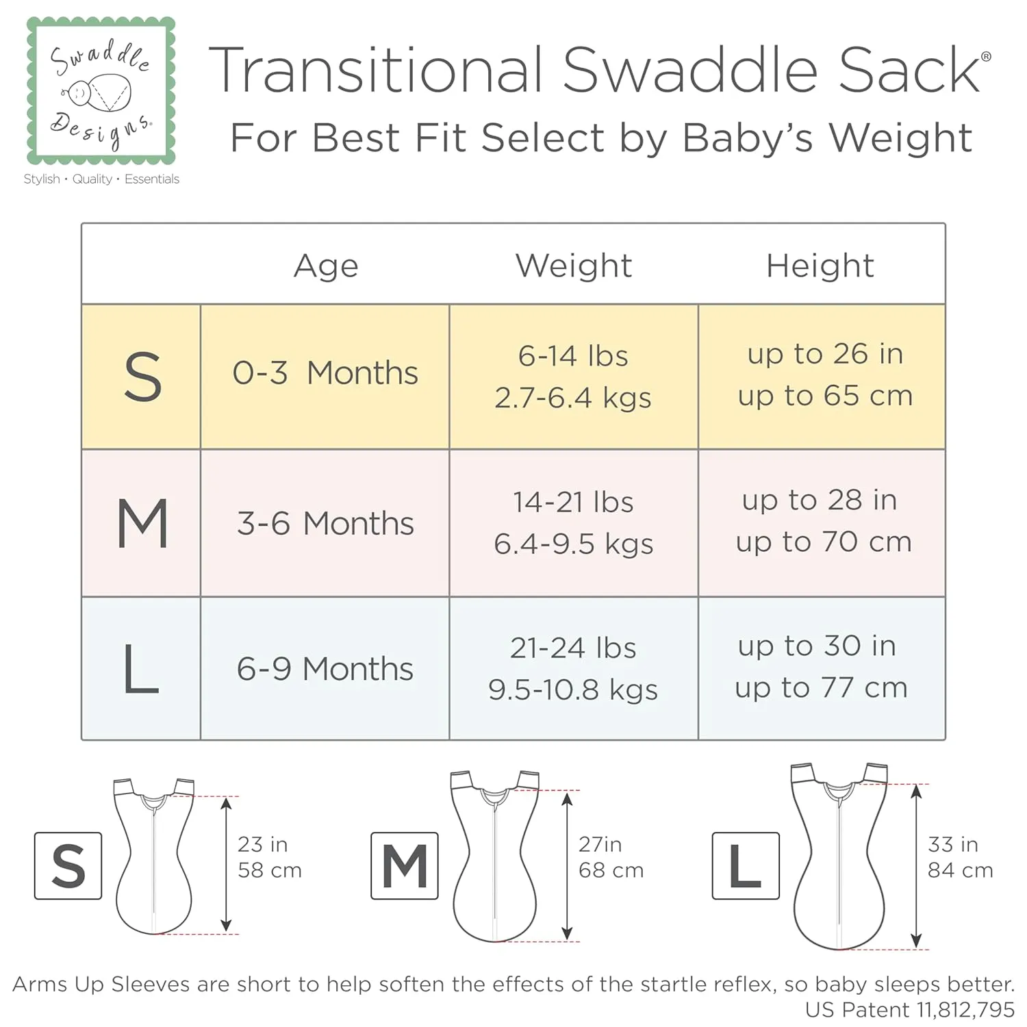 SwaddleDesigns Transitional Swaddle Sack, Arms Up Half-Length Sleeves & Mitten Cuffs, Swaddle for Newborn Transition to Baby Sleep Sack Wearable Blanket, Medium, 3-6 month, 14-21 lb, Tiny Hedgehogs