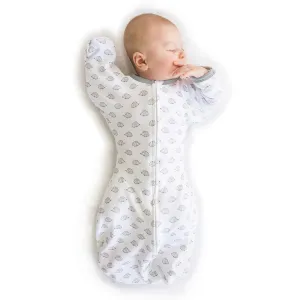 SwaddleDesigns Transitional Swaddle Sack, Arms Up Half-Length Sleeves & Mitten Cuffs, Swaddle for Newborn Transition to Baby Sleep Sack Wearable Blanket, Medium, 3-6 month, 14-21 lb, Tiny Hedgehogs