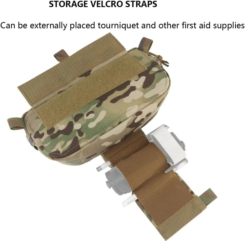 Tactical Sub Abdominal Pouch,Dual-Purpose Dangler Drop Pouch with Tourniquet Holder,Tactial Vest Chest Rig Carrying Kit Bag