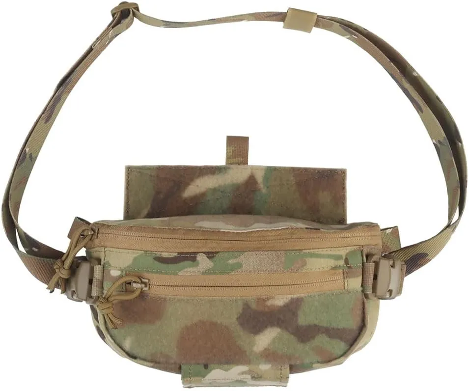 Tactical Sub Abdominal Pouch,Dual-Purpose Dangler Drop Pouch with Tourniquet Holder,Tactial Vest Chest Rig Carrying Kit Bag