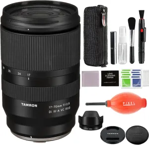 Tamron 17-70mm f/2.8 Di III-A VC RXD Lens for FUJIFILM with Pixel Advanced Accessory and Travel Bundle (Tamron 6 Year USA Warranty) | FUJIFILM 17-70 mm Lens