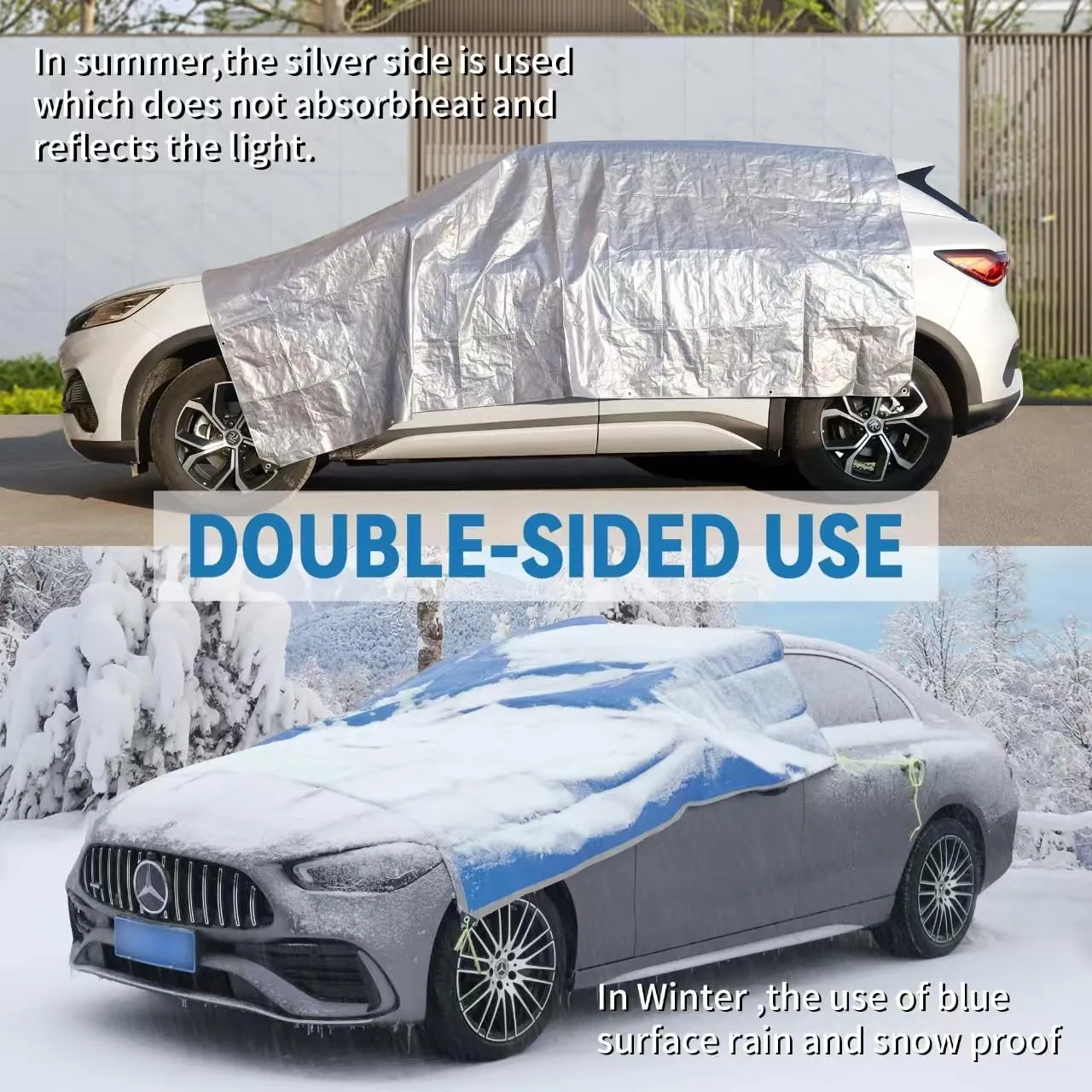 TARPAL Tarp 8x16 Feet Tarp Waterproof Small tarp 7.5mil Waterproof tarps for Outdoors,UV Protection,Rip and Tear Proof,Poly Tarpaulin(Silver/Blue)