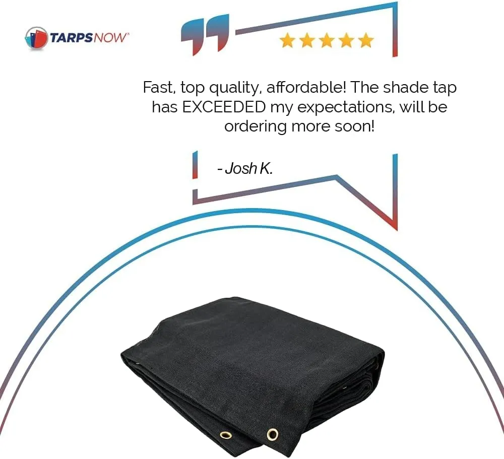 Tarps Now 8x16 ft Heavy Duty Mesh Tarp, 75% Sunblock Shade Cloth with Grommets & Reinforced Edges, Useful for Dump Trucks, Patio Privacy Screen, Wind Block, Canopies, & Pool Cover-Black